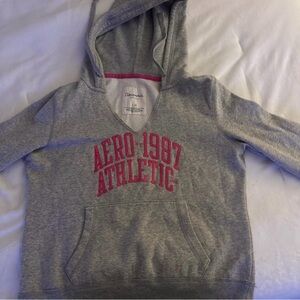 Aeropostale Gray Hoodie with Pink Aero 1987 Design